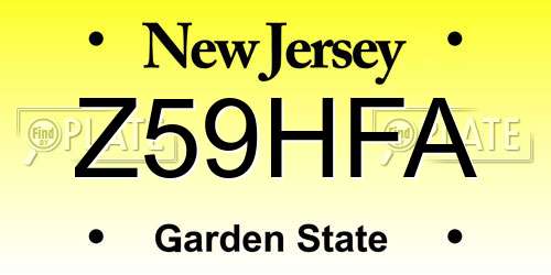 Z59HFA New Jersey License Plate