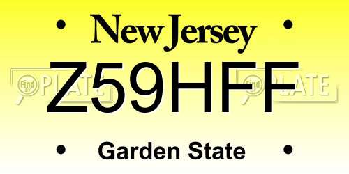 Z59HFF New Jersey License Plate