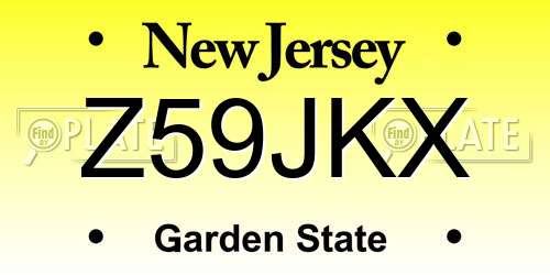 Z59JKX New Jersey License Plate