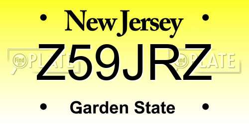 Z59JRZ New Jersey License Plate
