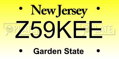 Z59KEE New Jersey License Plate