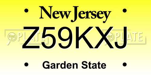 Z59KXJ New Jersey License Plate