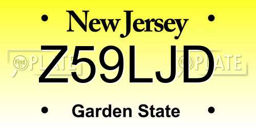 Z59LJD New Jersey License Plate