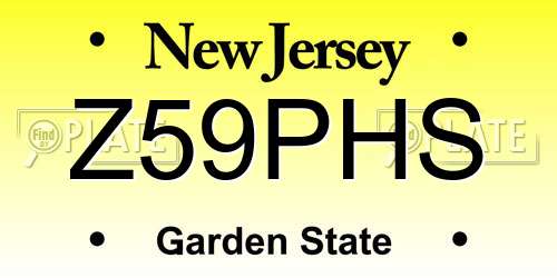 Z59PHS New Jersey License Plate