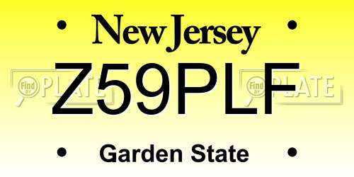 Z59PLF New Jersey License Plate