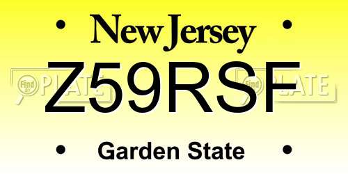 Z59RSF New Jersey License Plate