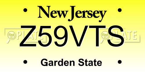 Z59VTS New Jersey License Plate