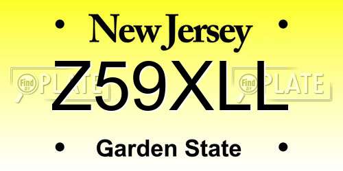 Z59XLL New Jersey License Plate