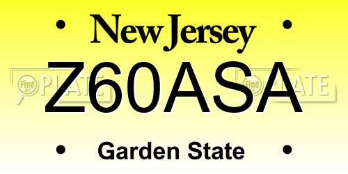 Z60ASA New Jersey License Plate