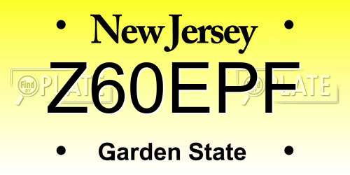 Z60EPF New Jersey License Plate