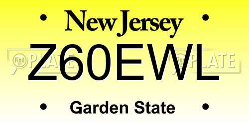 Z60EWL New Jersey License Plate
