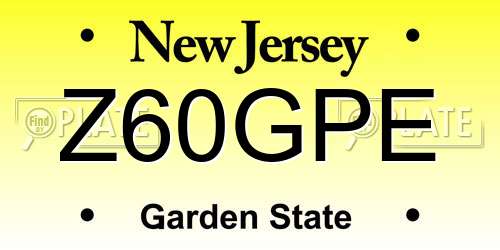 Z60GPE New Jersey License Plate