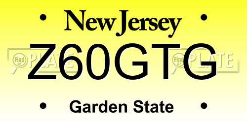 Z60GTG New Jersey License Plate