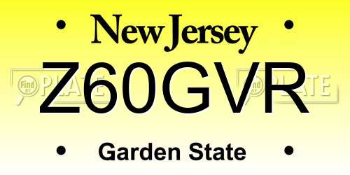 Z60GVR New Jersey License Plate