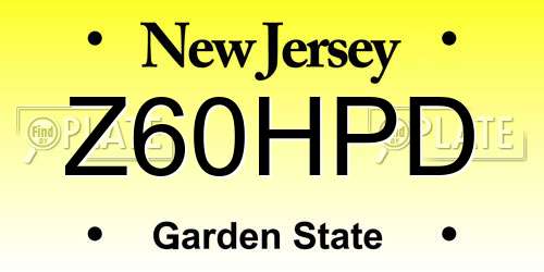 Z60HPD New Jersey License Plate