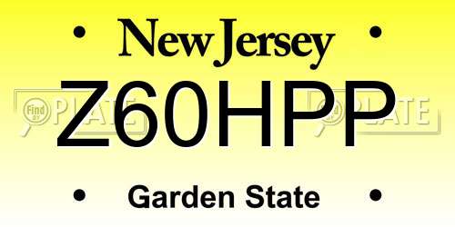 Z60HPP New Jersey License Plate