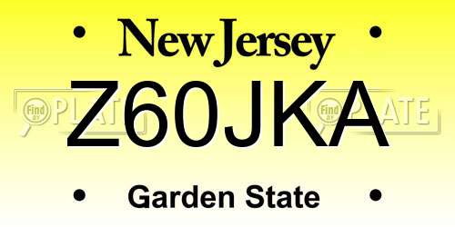 Z60JKA New Jersey License Plate