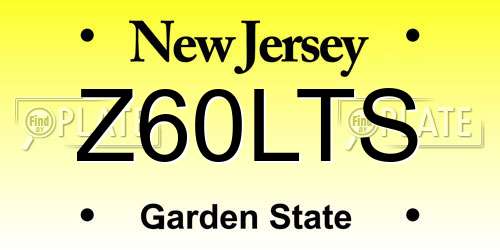 Z60LTS New Jersey License Plate