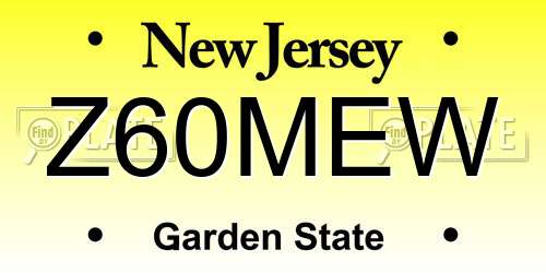 Z60MEW New Jersey License Plate