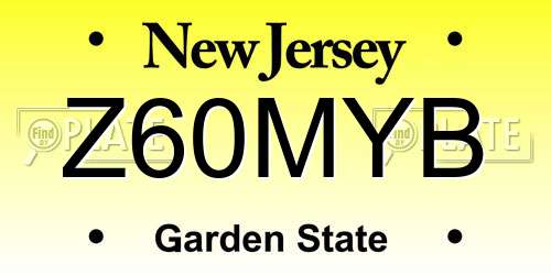 Z60MYB New Jersey License Plate