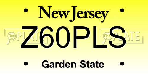 Z60PLS New Jersey License Plate