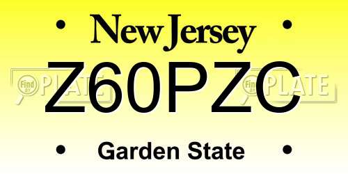 Z60PZC New Jersey License Plate
