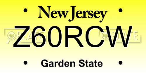 Z60RCW New Jersey License Plate