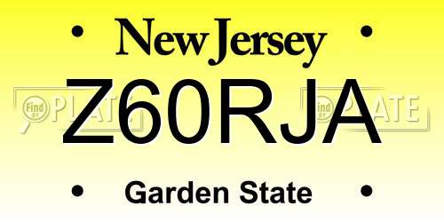 Z60RJA New Jersey License Plate