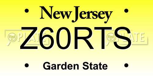 Z60RTS New Jersey License Plate