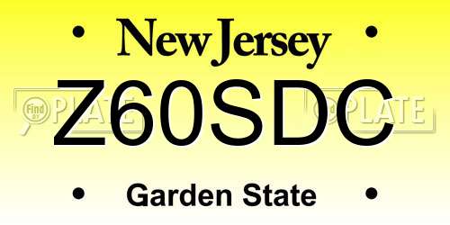 Z60SDC New Jersey License Plate