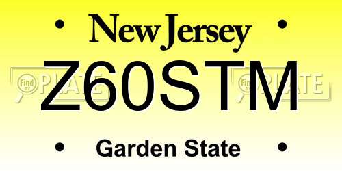 Z60STM New Jersey License Plate