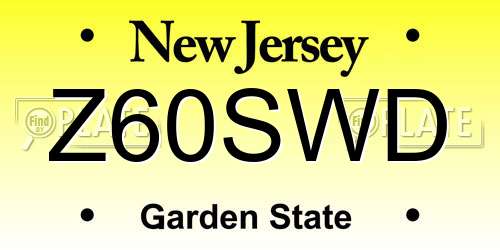 Z60SWD New Jersey License Plate