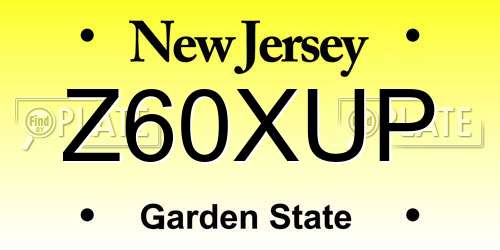 Z60XUP New Jersey License Plate