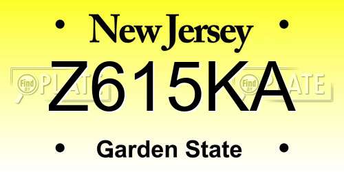 Z615KA New Jersey License Plate