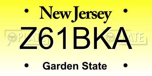Z61BKA New Jersey License Plate