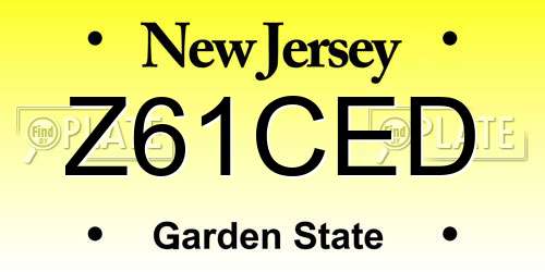Z61CED New Jersey License Plate