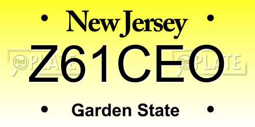 Z61CEO New Jersey License Plate