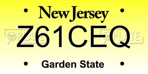 Z61CEQ New Jersey License Plate