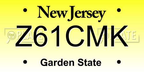 Z61CMK New Jersey License Plate
