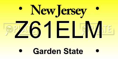 Z61ELM New Jersey License Plate