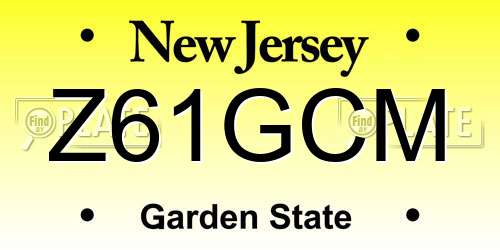 Z61GCM New Jersey License Plate