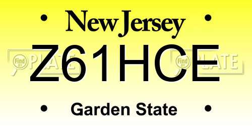 Z61HCE New Jersey License Plate