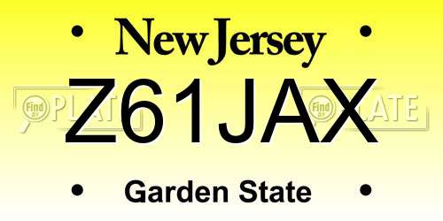 Z61JAX New Jersey License Plate