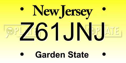 Z61JNJ New Jersey License Plate