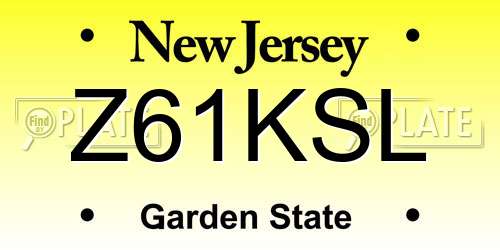 Z61KSL New Jersey License Plate