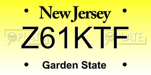 Z61KTF New Jersey License Plate