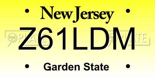 Z61LDM New Jersey License Plate