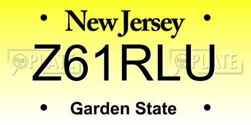 Z61RLU New Jersey License Plate