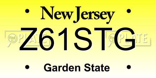 Z61STG New Jersey License Plate