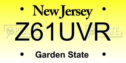 Z61UVR New Jersey License Plate